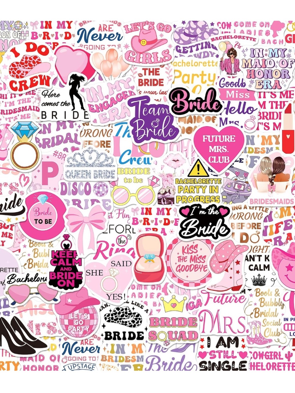 190PCS Bachelorette Stickers for Scrapbooking! Stickers for a Bride